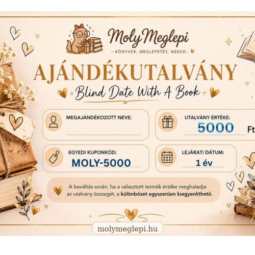 MolyMeglepi ajándékutalvány 5000 Ft értékű ajándékutalvány Blind Date With A Book könyves meglepetésekhez